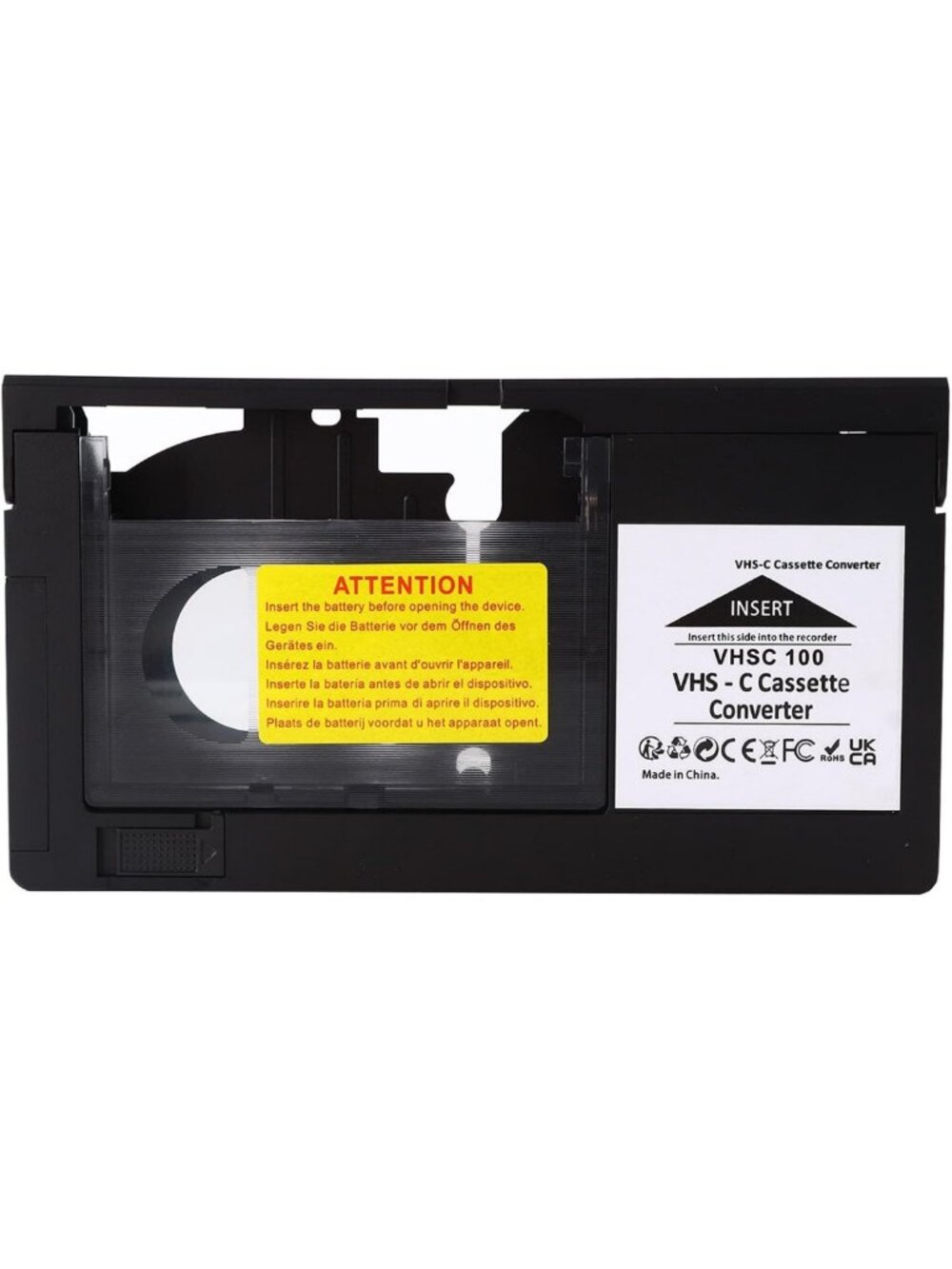 VHS-C to VHS Camcorder Adapter - Compatible with SVHS, RCA, Panasonic Models